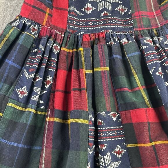 Ralph Lauren Girls Dress 4T Tartan Plaid‎ Patchwork Cotton Red Sleeveless Lined - Picture 4 of 14